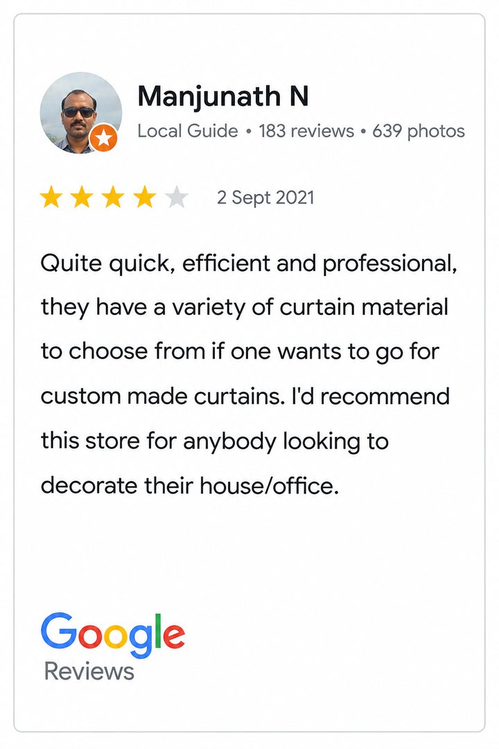 Customer Google review 4 - Curtains N More