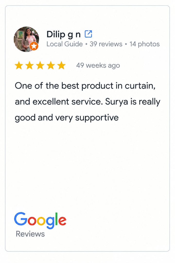 Customer Google review 7 - Curtains N More