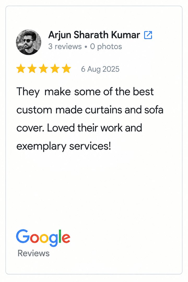 Customer Google review 9 - Curtains N More