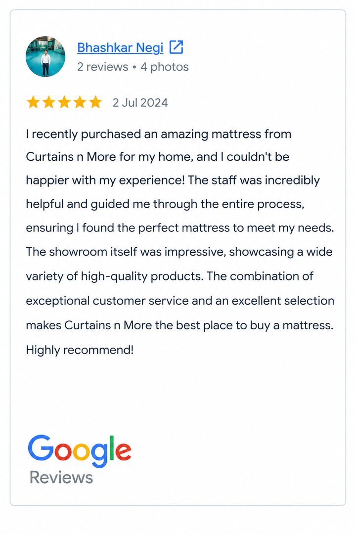 Customer Google review 15 - Curtains N More