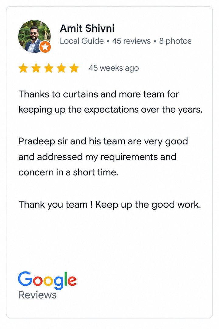 Customer Google review 16 - Curtains N More